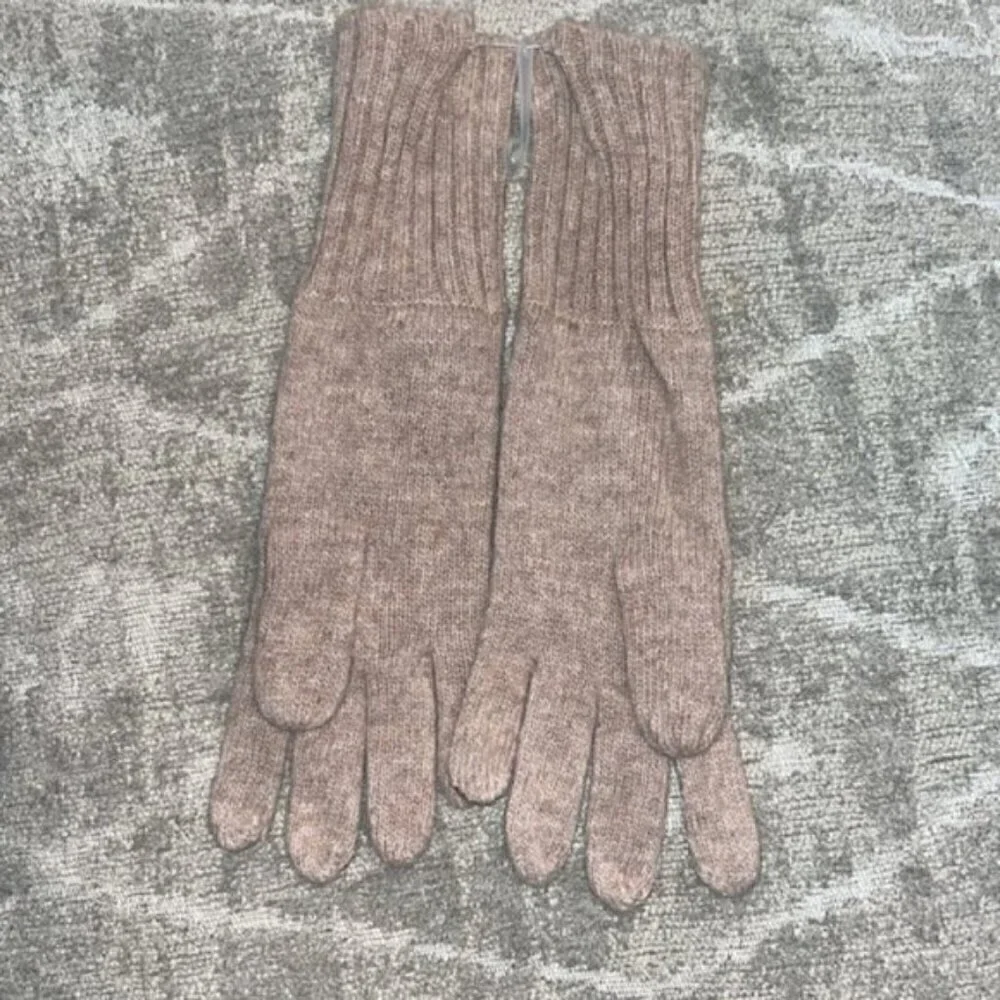 Frye Leather Patch Knit Gloves S/M NWOT